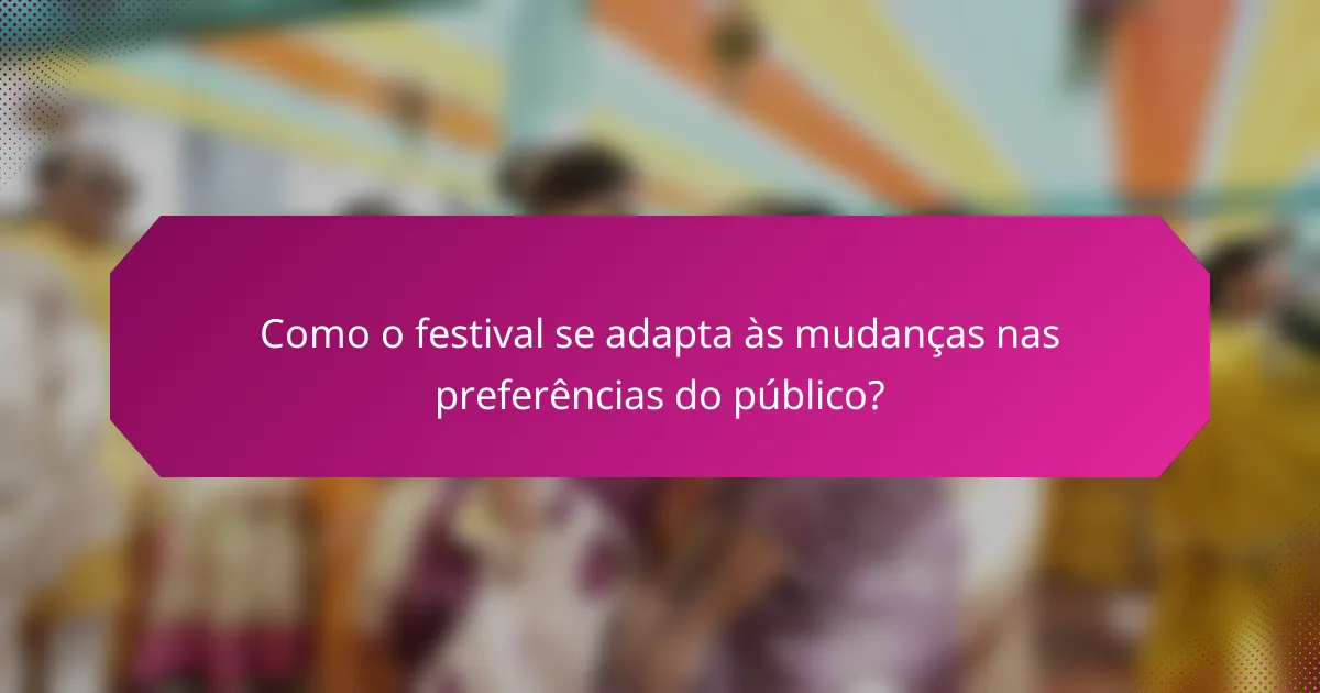 Como o festival se adapta às mudanças nas preferências do público?